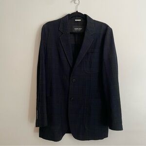 Comme de Garçons Plaid Navy Blazer Medium